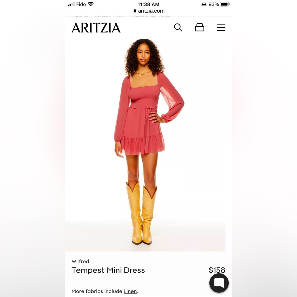 Super cute Wilfred Aritzia dress!! Super cute colour! The fabric is super soft!